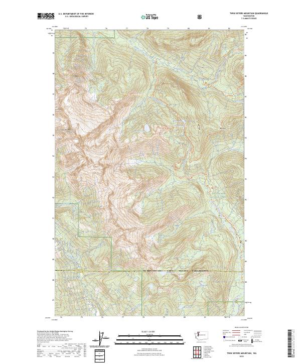 USGS Topographic Map – Twin Sisters Mountain