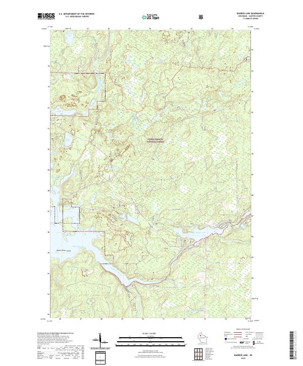 USGS Topographic Map – Barker Lake