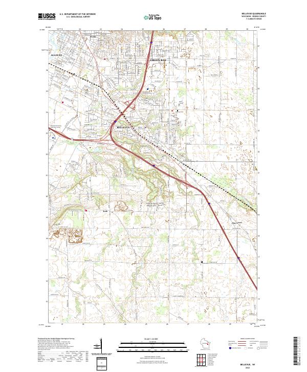 USGS Topographic Map – Bellevue