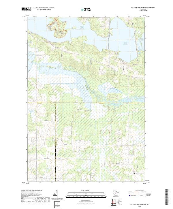 USGS Topographic Map – Big Eau Pleine Reservoir