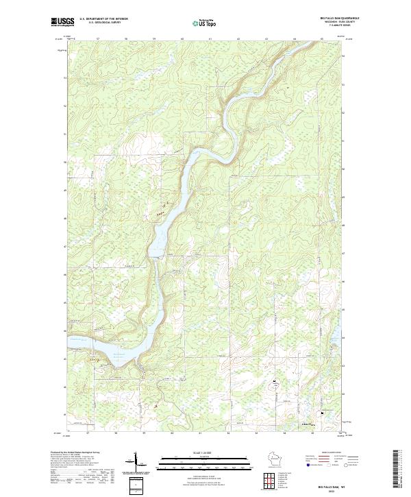 USGS Topographic Map – Big Falls Dam