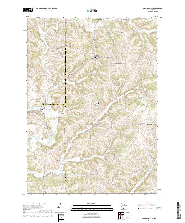 USGS Topographic Map – Blanchardville