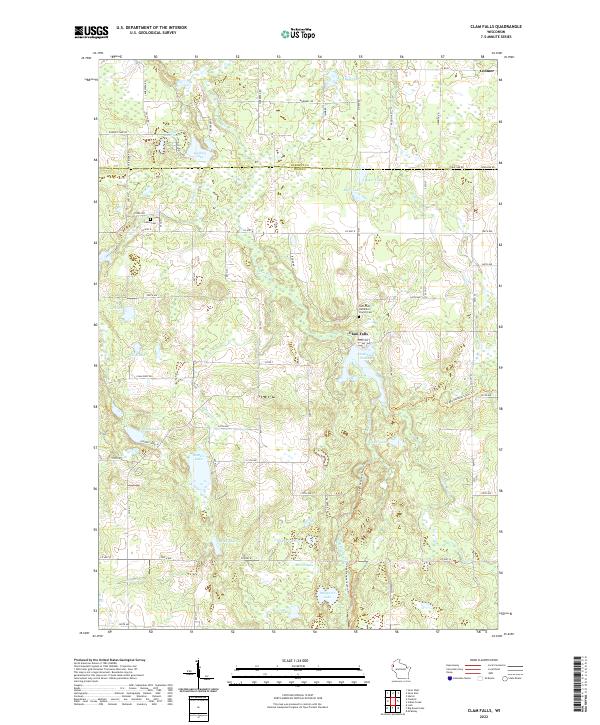 USGS Topographic Map – Clam Falls