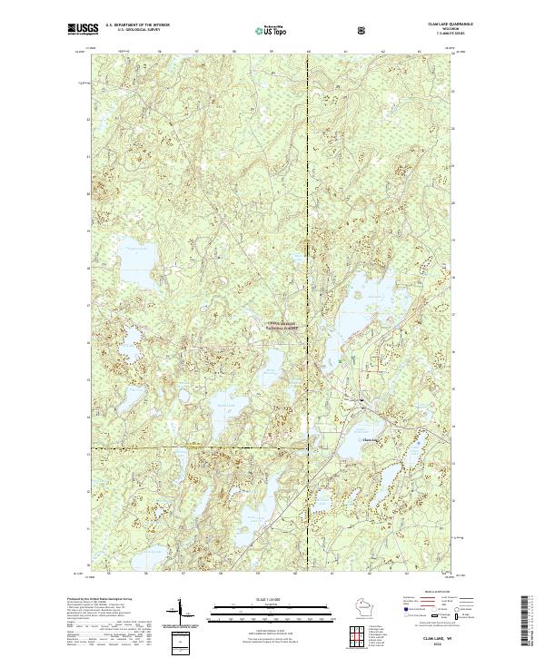 USGS Topographic Map – Clam Lake