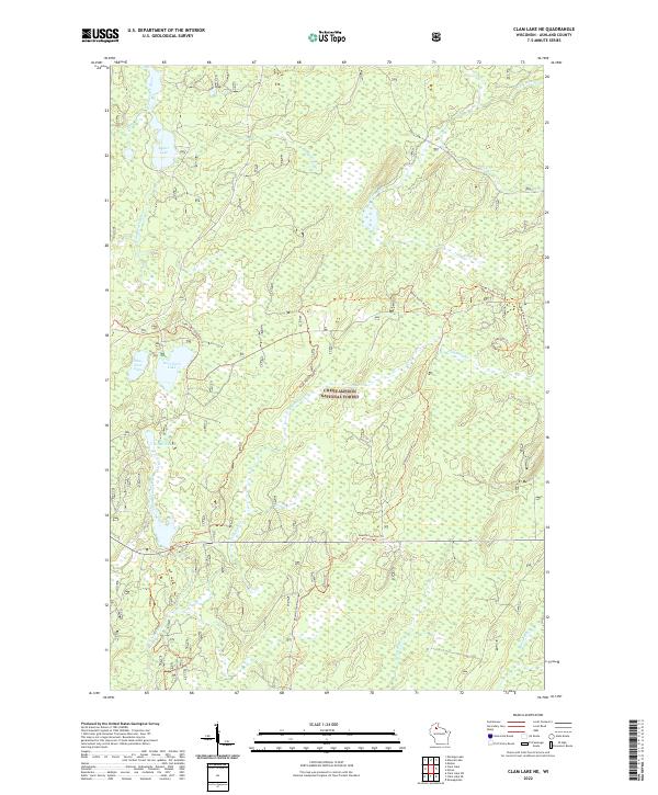 USGS Topographic Map – Clam Lake NE