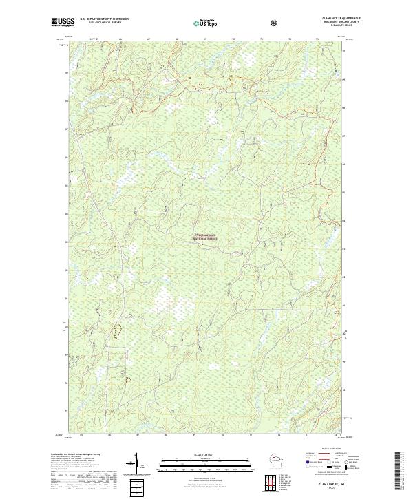USGS Topographic Map – Clam Lake SE