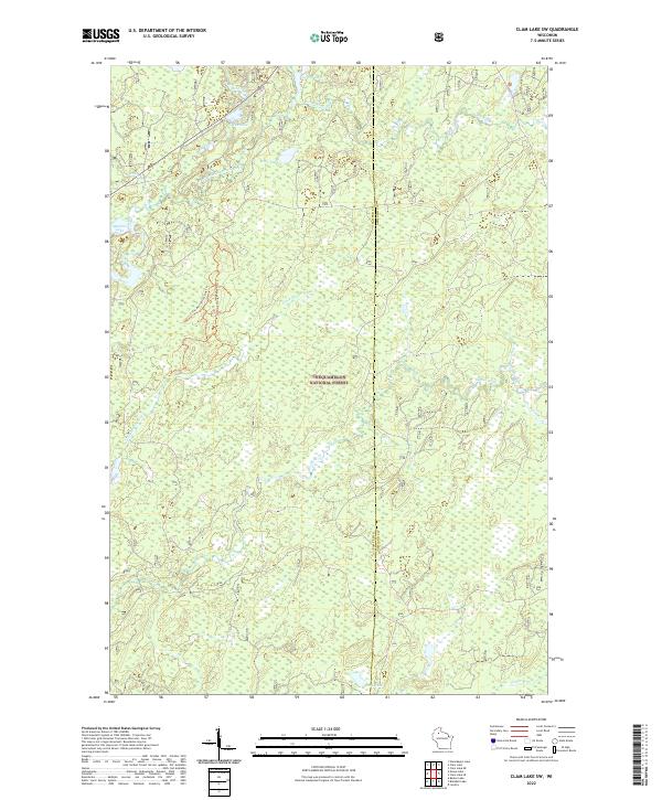 USGS Topographic Map – Clam Lake SW