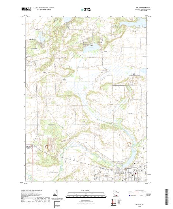 USGS Topographic Map – Delavan