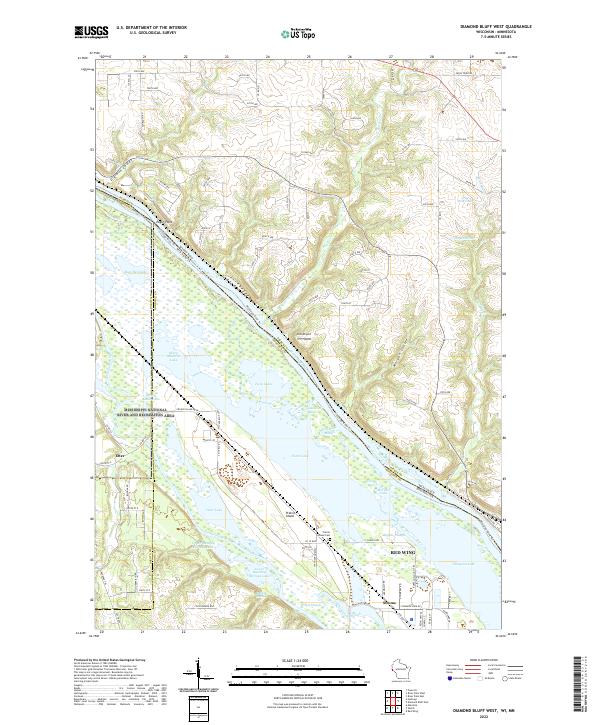USGS Topographic Map – Diamond Bluff West