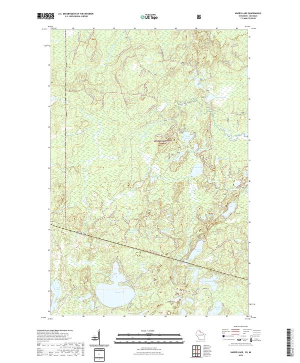 USGS Topographic Map – Harris Lake