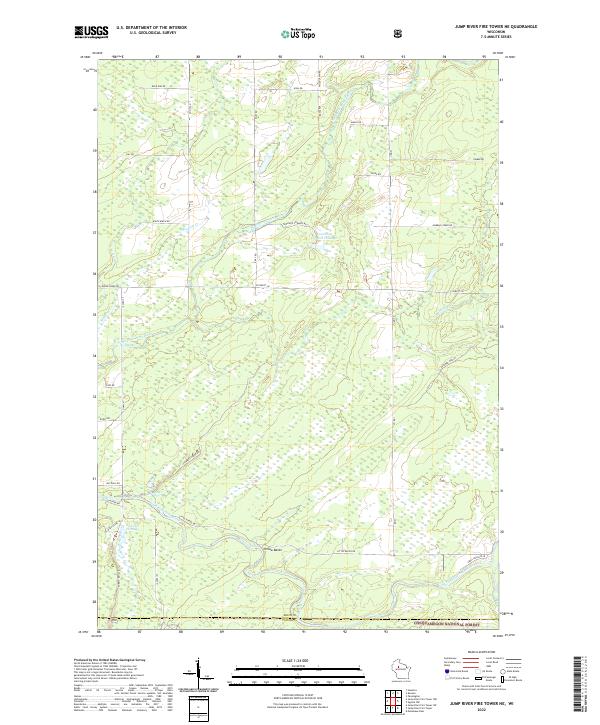 USGS Topographic Map – Jump River Fire Tower NE