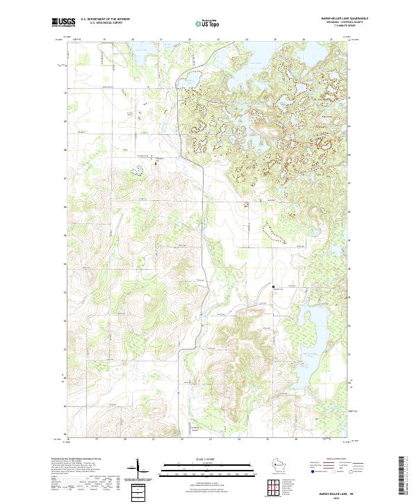 USGS Topographic Map – Marsh-Miller Lake