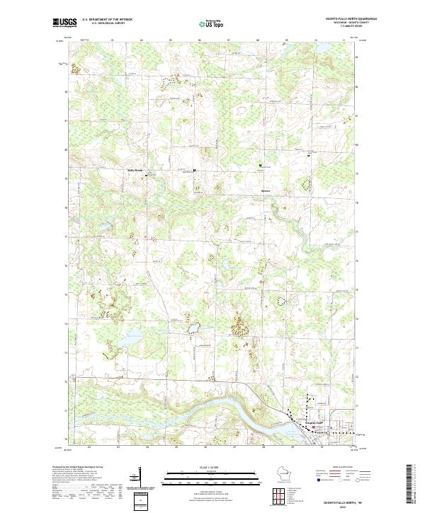 USGS Topographic Map – Oconto Falls North