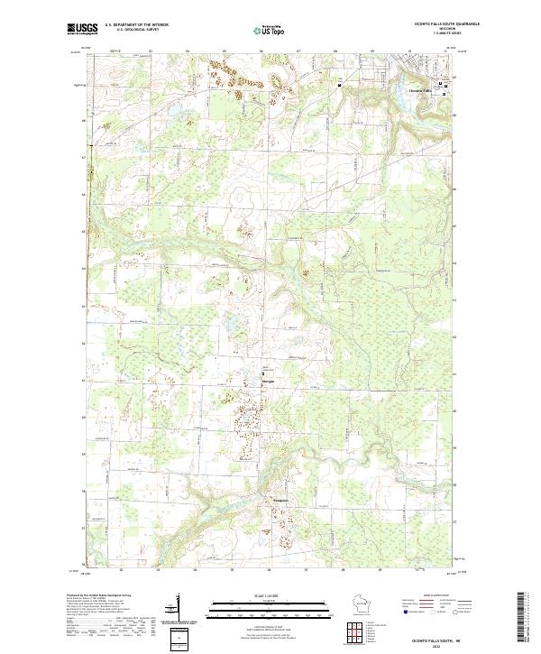 USGS Topographic Map – Oconto Falls South