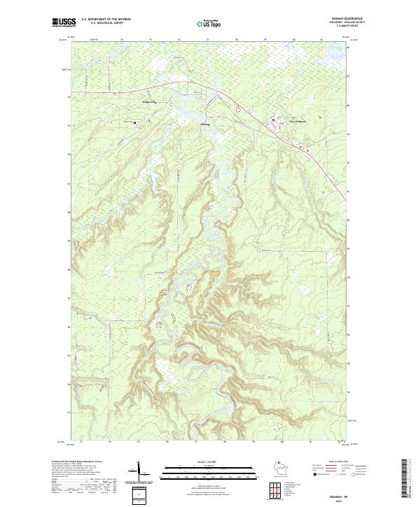 USGS Topographic Map – Odanah