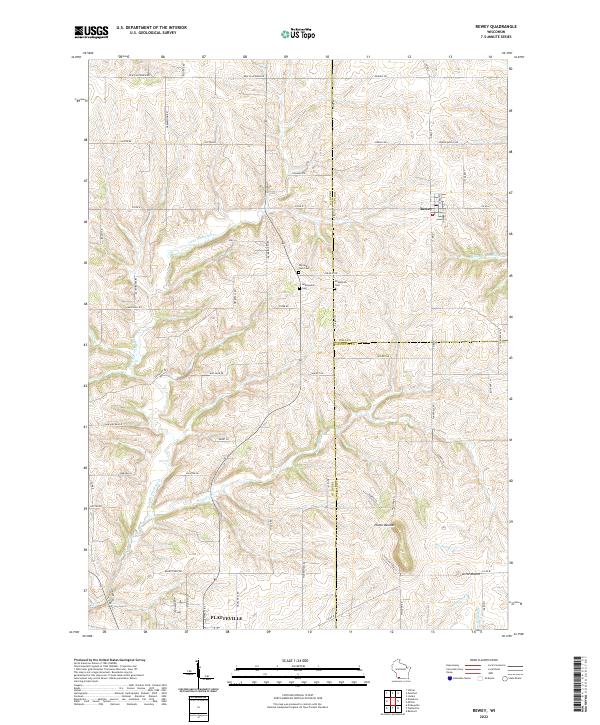 USGS Topographic Map – Rewey