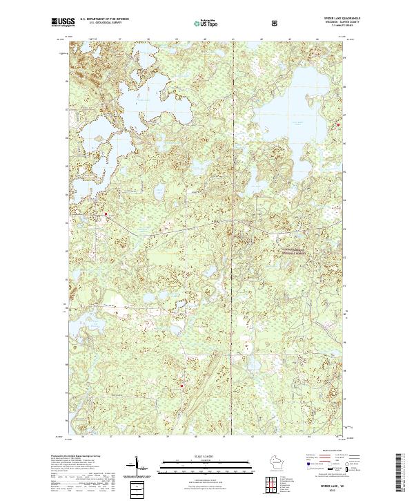 USGS Topographic Map – Spider Lake