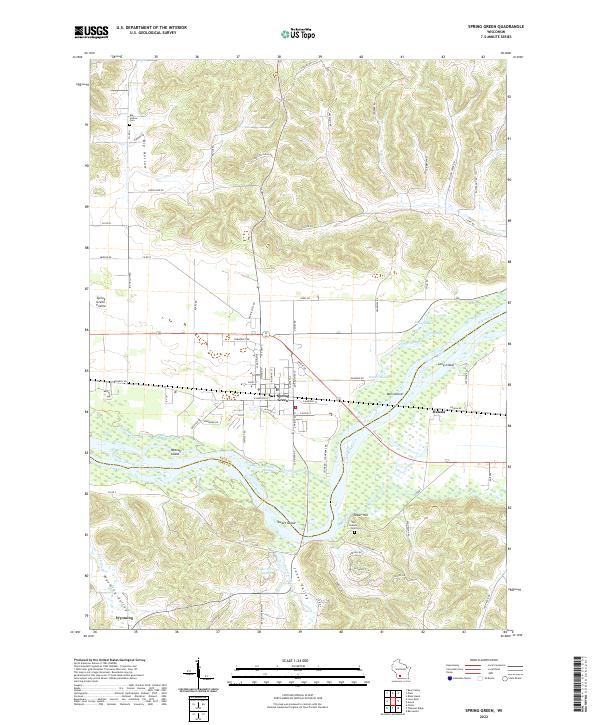 USGS Topographic Map – Spring Green