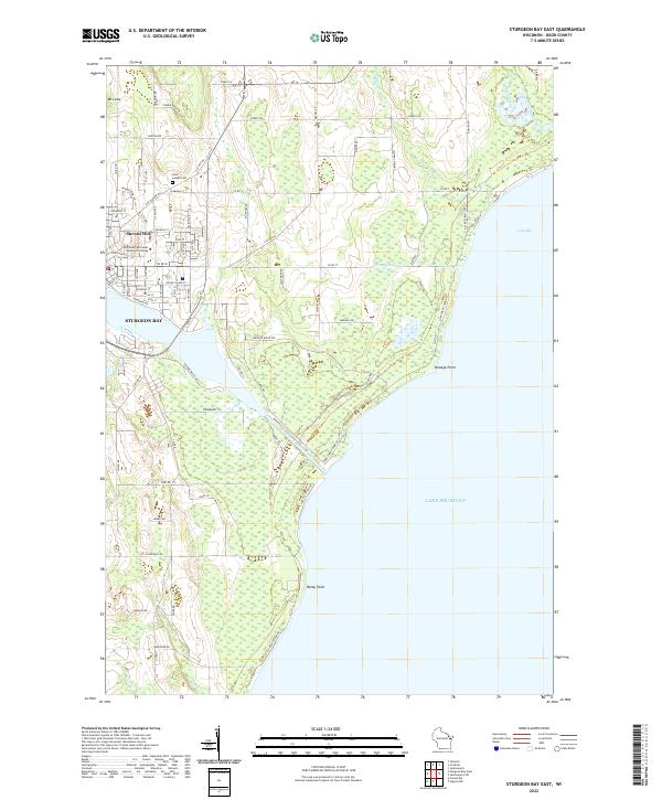 USGS Topographic Map – Sturgeon Bay East