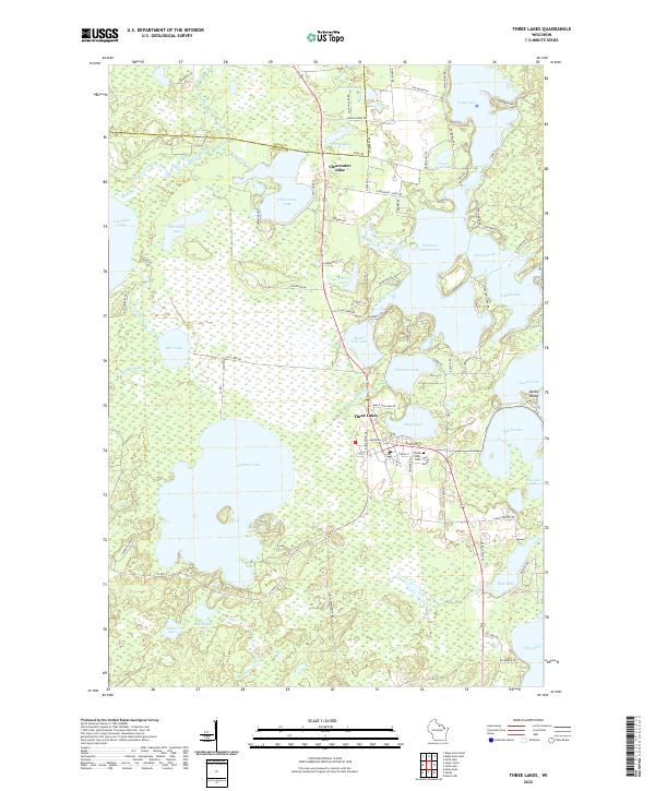 USGS Topographic Map – Three Lakes