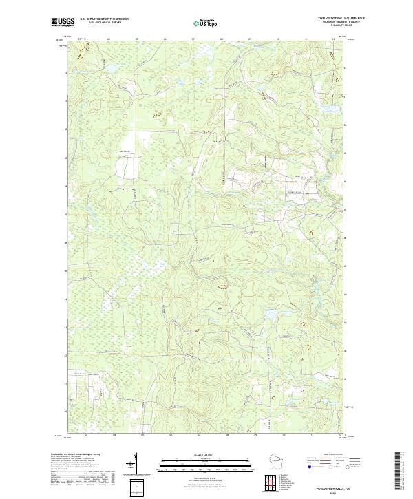 USGS Topographic Map – Twelvefoot Falls