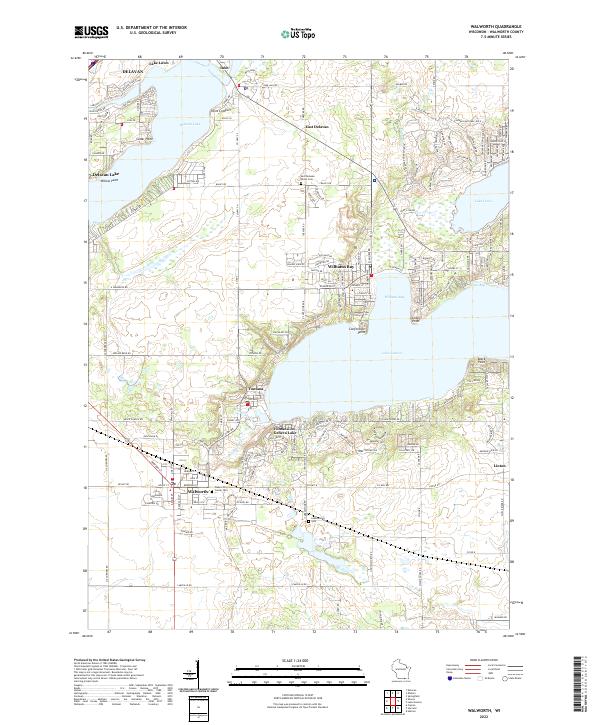 USGS Topographic Map – Walworth