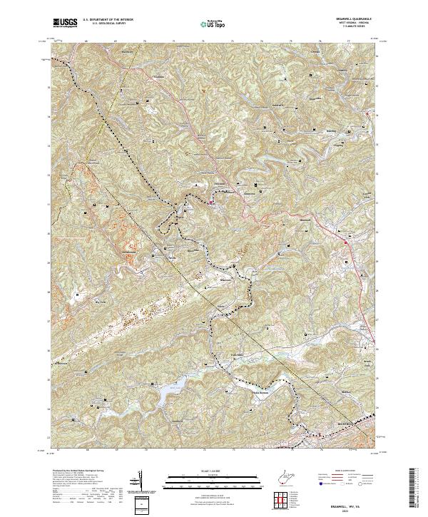 USGS Topographic Map – Bramwell