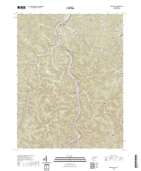 USGS Topographic Map – Branchland