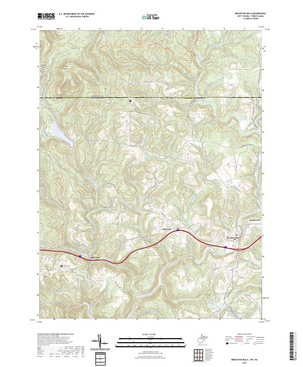 USGS Topographic Map – Bruceton Mills