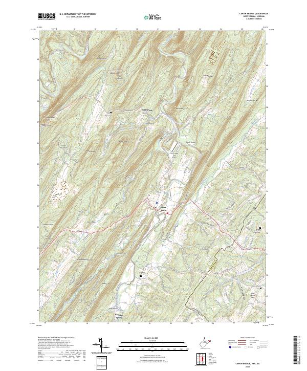 USGS Topographic Map – Capon Bridge