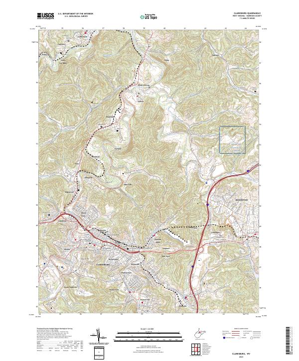 USGS Topographic Map – Clarksburg
