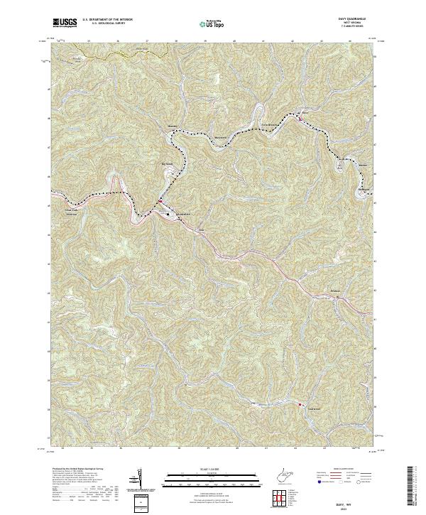 USGS Topographic Map – Davy