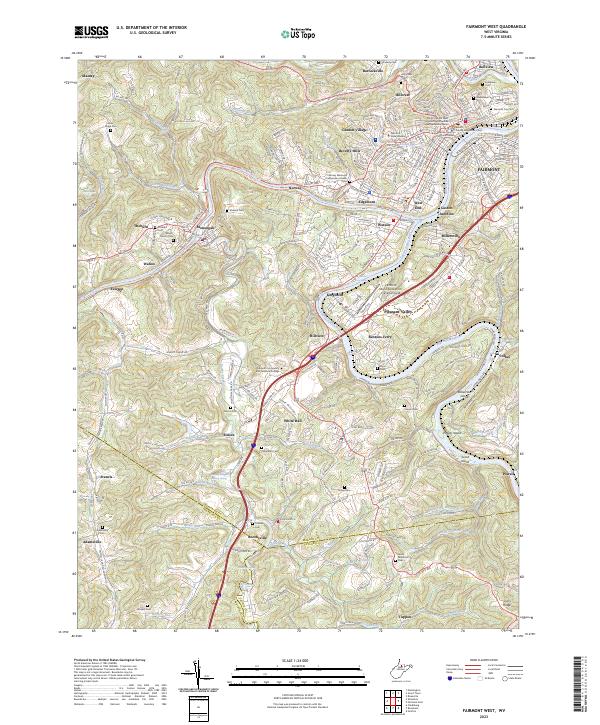 USGS Topographic Map – Fairmont West