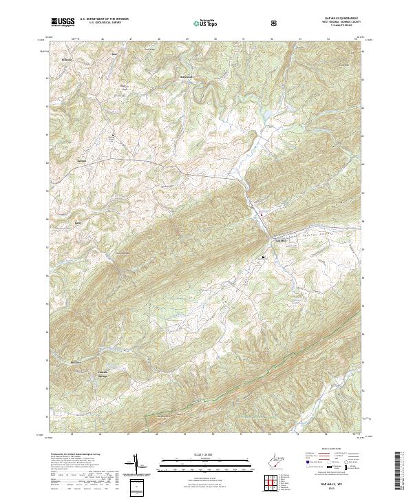 USGS Topographic Map – Gap Mills