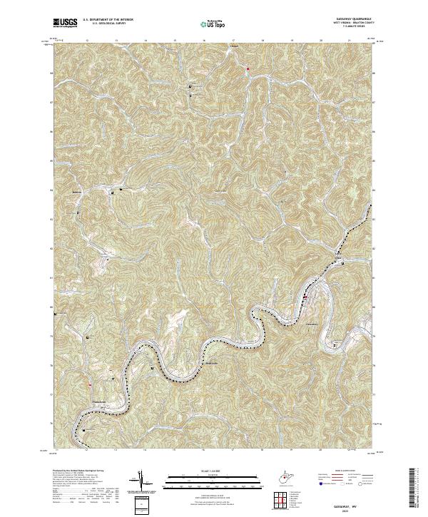 USGS Topographic Map – Gassaway