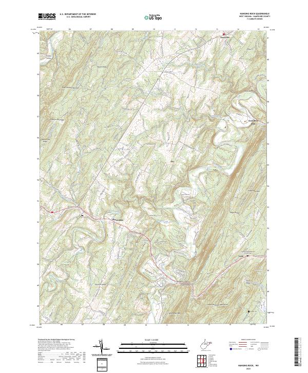 USGS Topographic Map – Hanging Rock