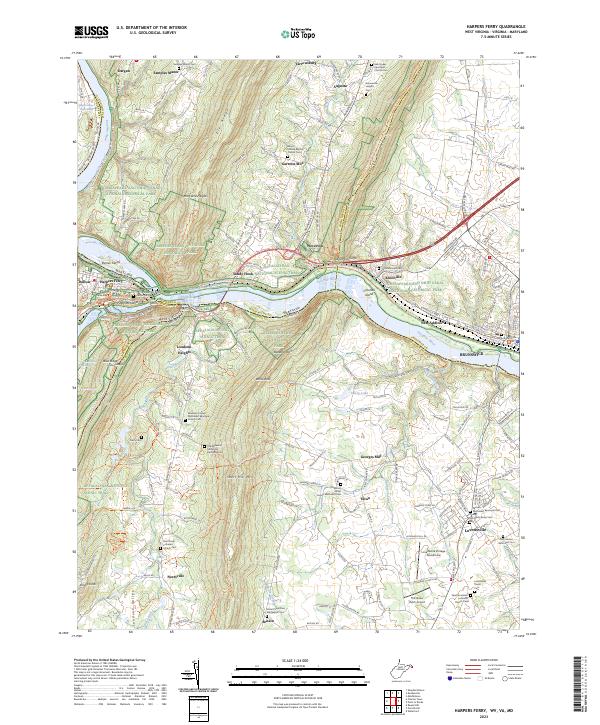 USGS Topographic Map – Harpers Ferry