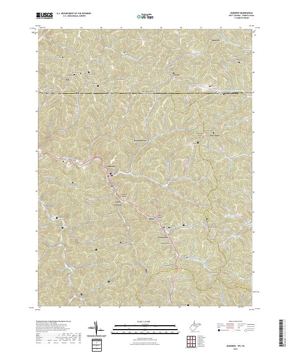 USGS Topographic Map – Hundred