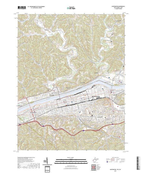 USGS Topographic Map – Huntington