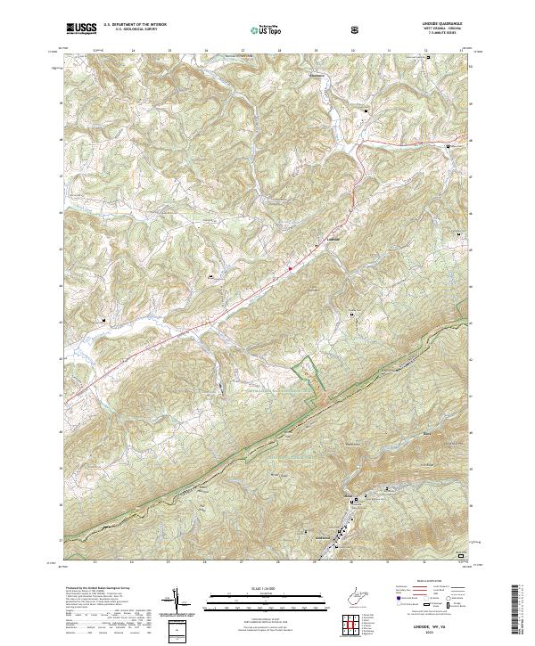 USGS Topographic Map – Lindside