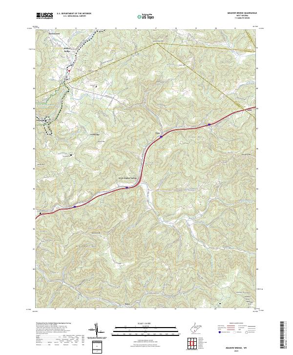 USGS Topographic Map – Meadow Bridge