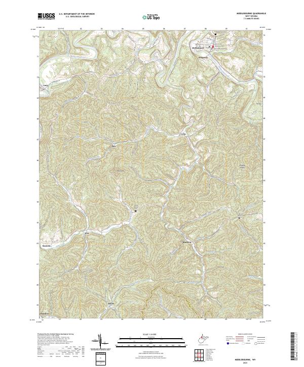 USGS Topographic Map – Middlebourne