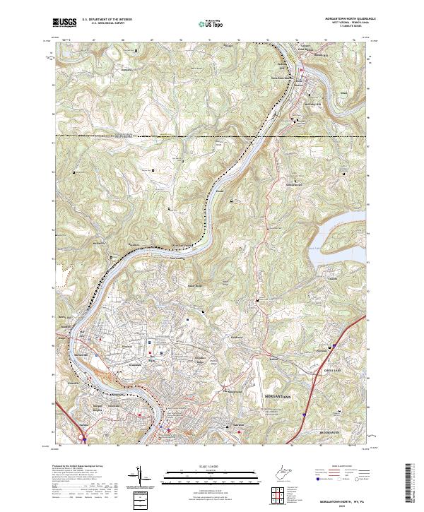 USGS Topographic Map – Morgantown North