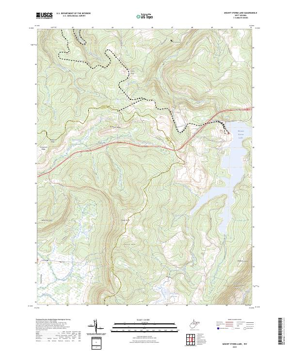 USGS Topographic Map – Mount Storm Lake