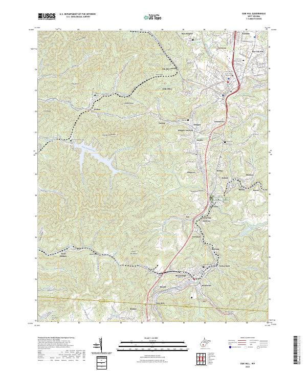 USGS Topographic Map – Oak Hill