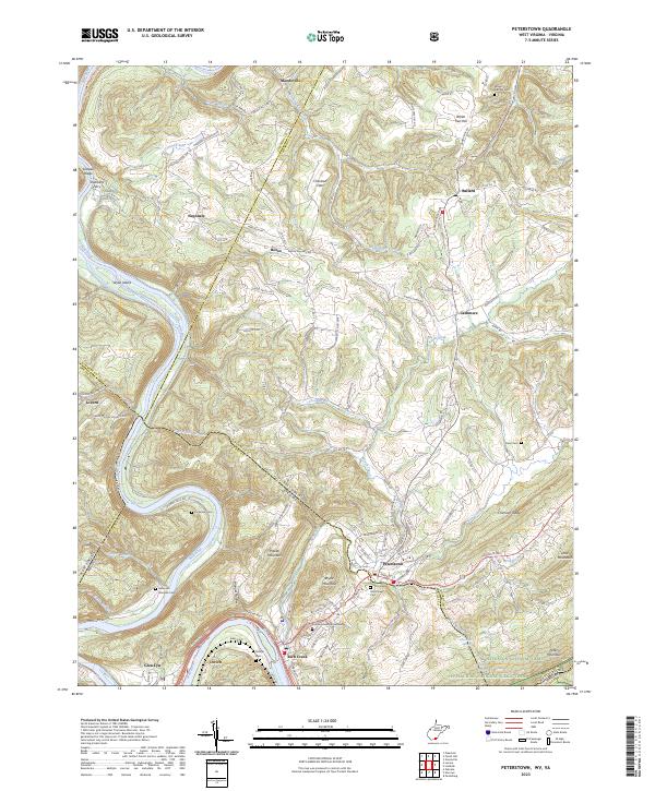 USGS Topographic Map – Peterstown