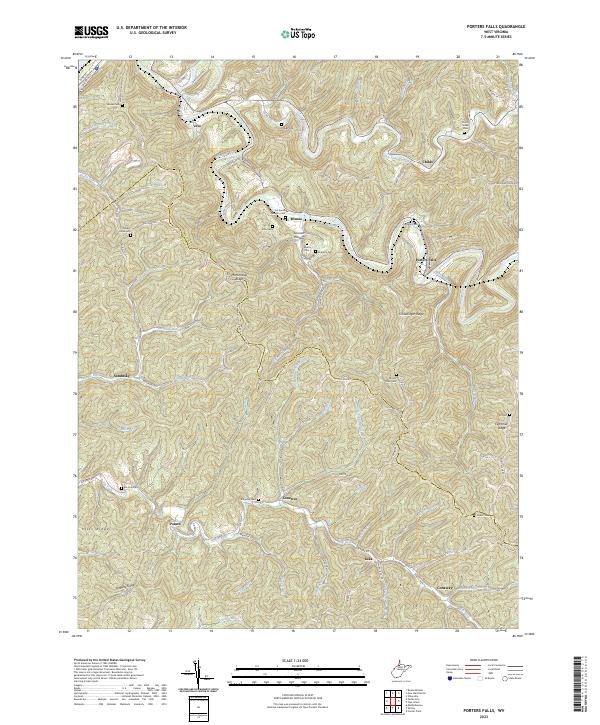 USGS Topographic Map – Porters Falls