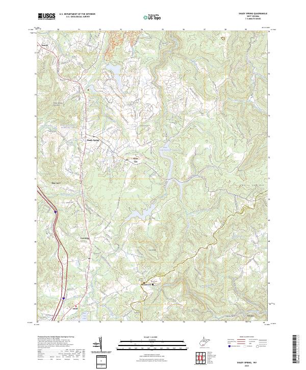 USGS Topographic Map – Shady Spring