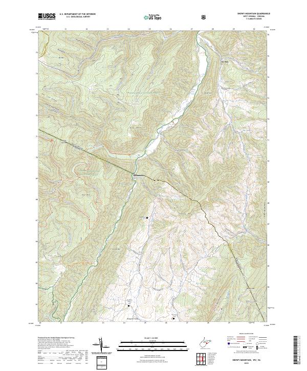 USGS Topographic Map – Snowy Mountain