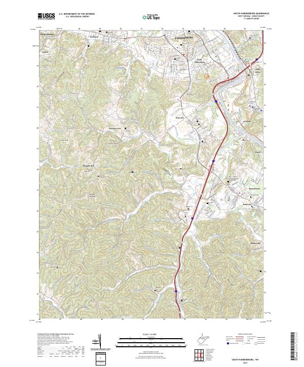 USGS Topographic Map – South Parkersburg